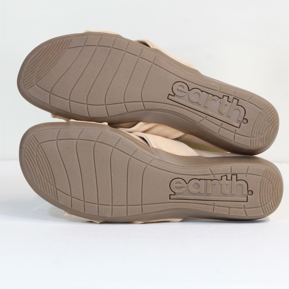 Earth Alder Aida Tan Knotted Suede Slide Slip On Flat Sandals NWT 8W - Picture 9 of 9